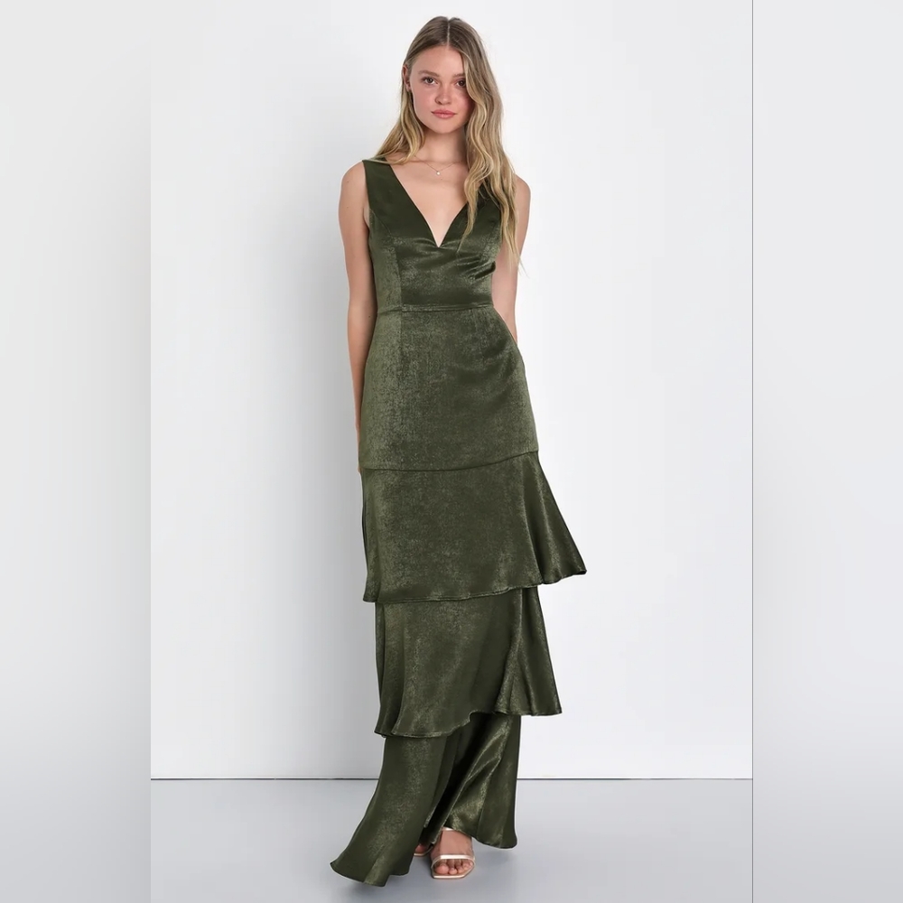 Lulu's Olive Green Maxi Dress